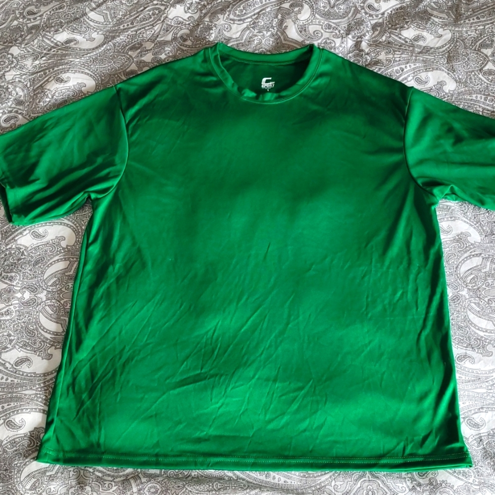 C2 Sport Size Large Kelly Green Athletic Short Sleeve T-Shirt